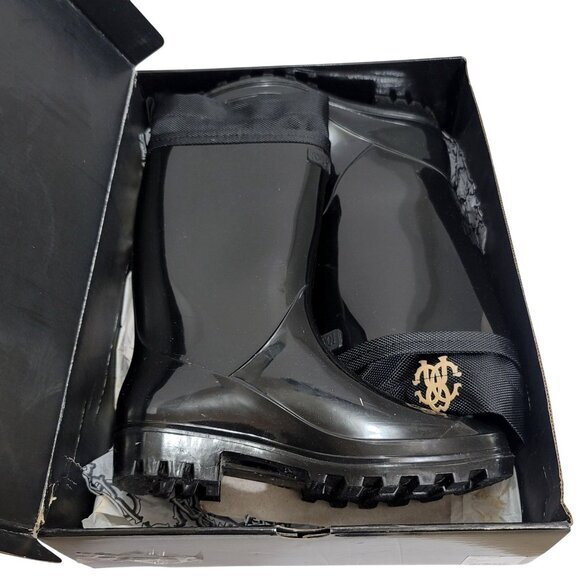Roberto Cavalli Boots Black Rubber Rain 35 - Picture 12 of 12